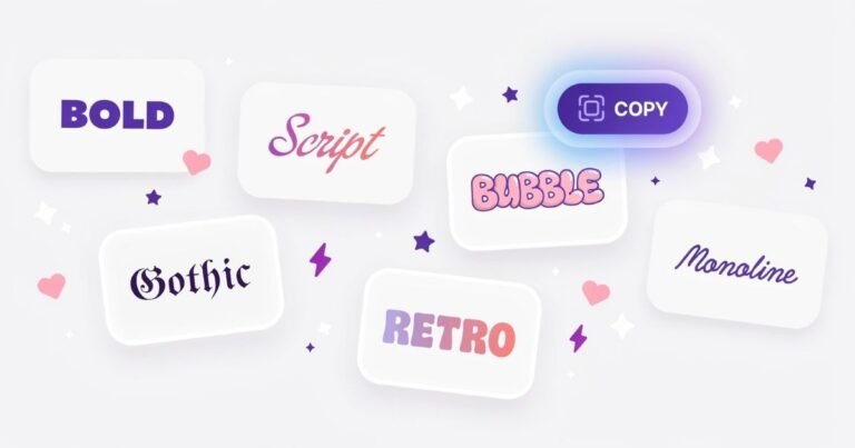 50+ stylish fonts to copy and paste including Bold, Script, Bubble, Gothic, Retro and Monoline styles for Instagram and social media