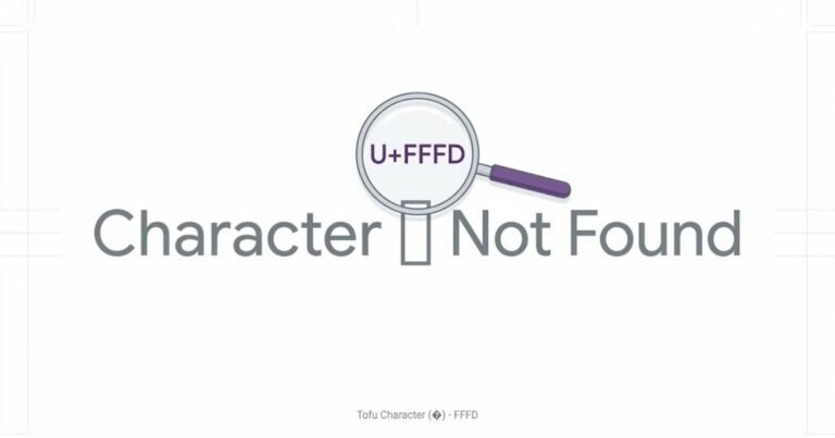 Empty Unicode tofu box character next to hexadecimal code point explaining missing font glyph