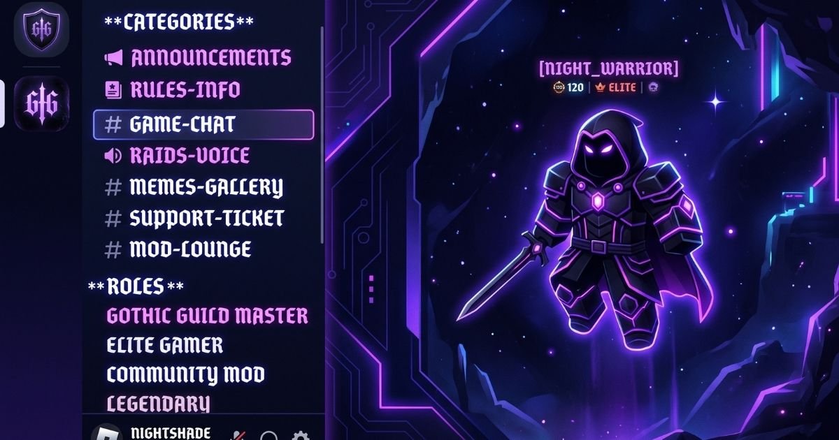 Gaming fonts for Discord server names and Roblox display names in bold gothic Unicode styles