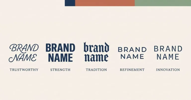 Five typography styles showing different brand personality signals